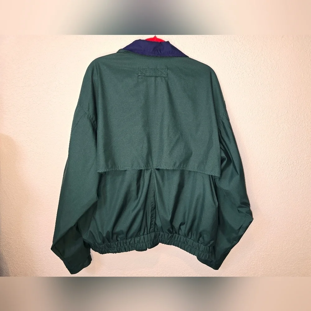 Vintage 90s  Mens Speedo Tan Jacket Large Windbreaker Navy Blue/green